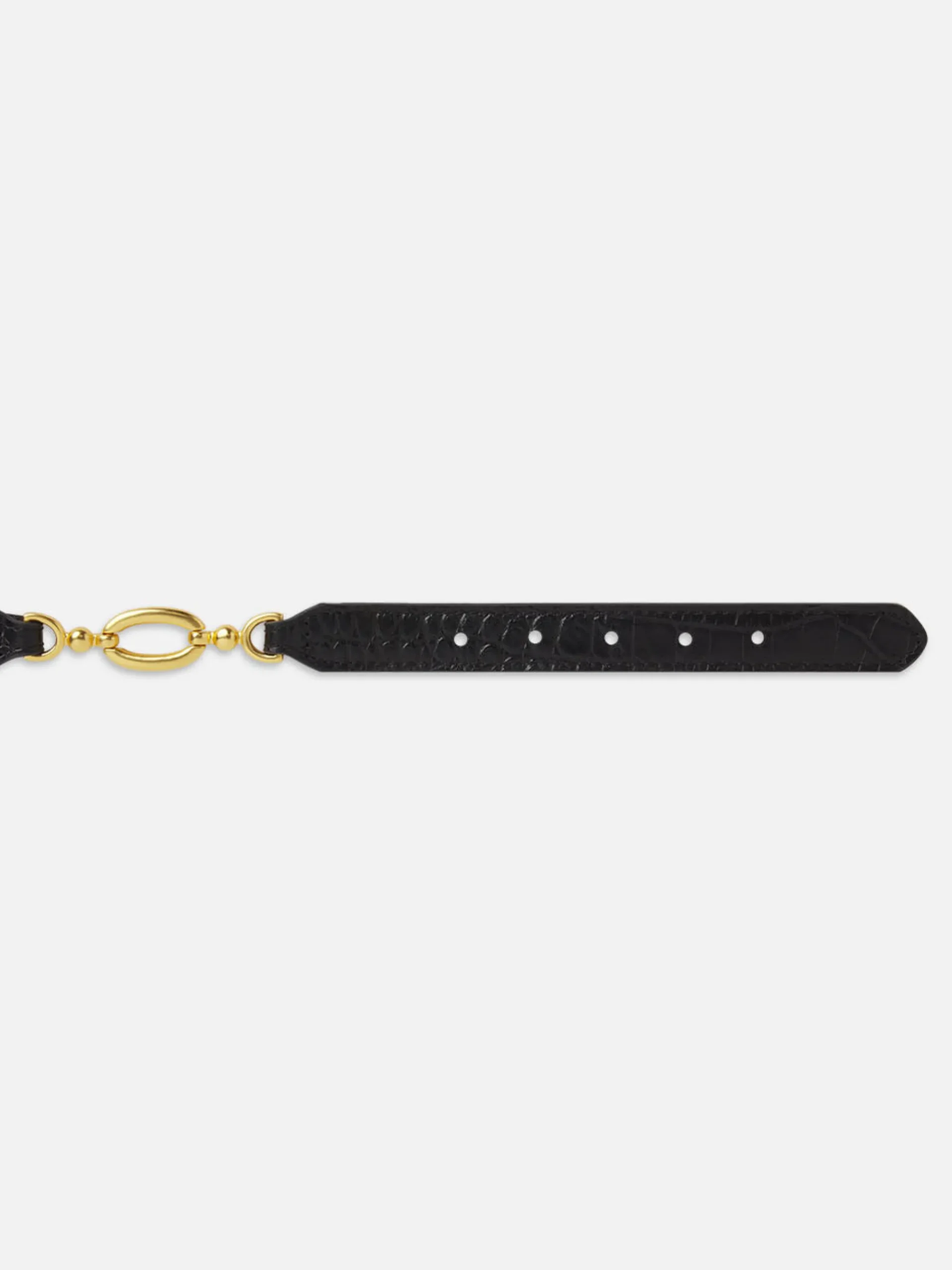 Women FRAME Jewelry Detail Belt in Black Croc