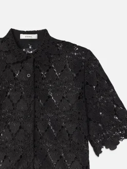 Women FRAME Lace Button Up Shirt in