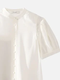 Women FRAME Lace Shoulder Inset Blouse in