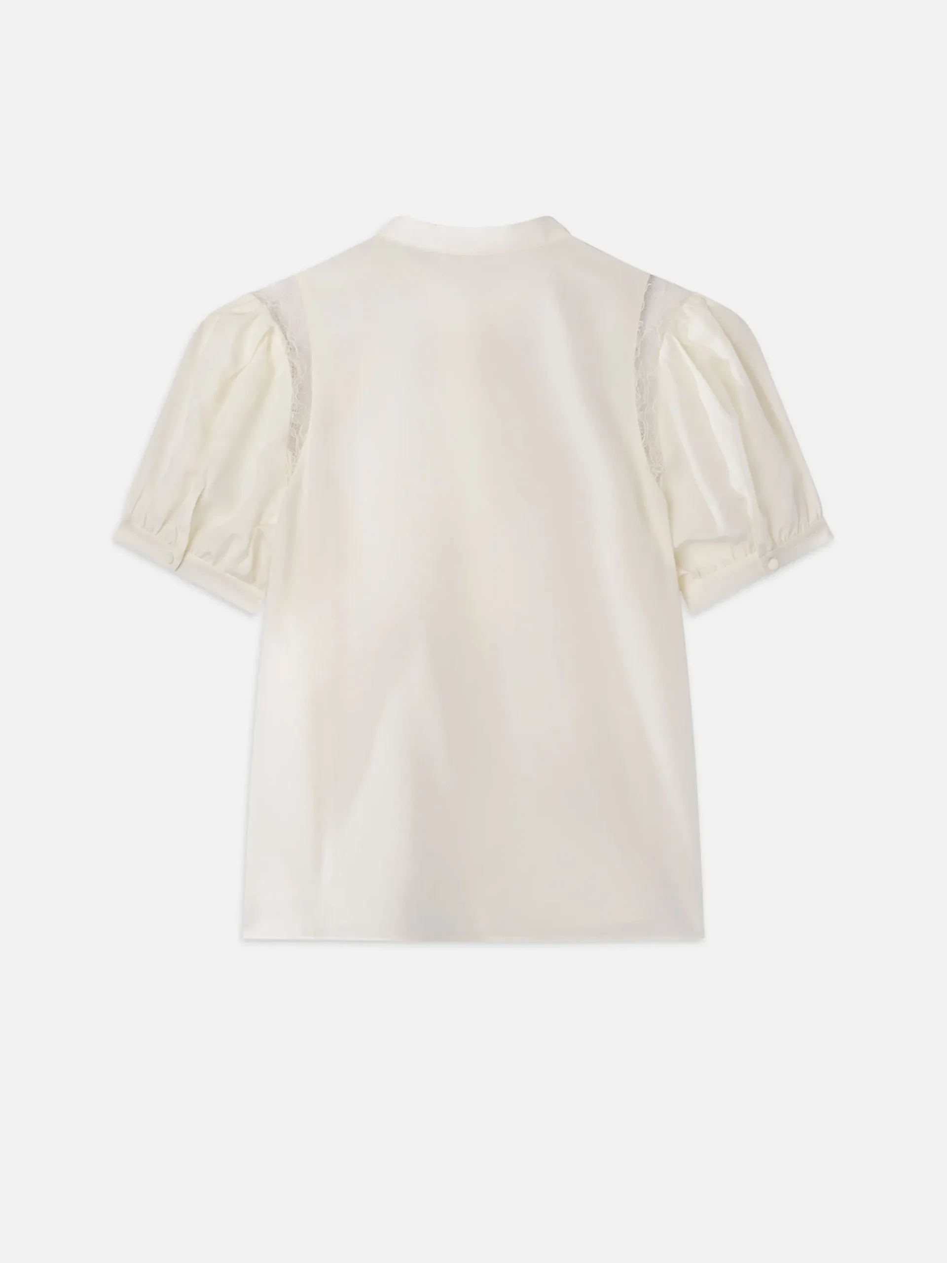 Women FRAME Lace Shoulder Inset Blouse in