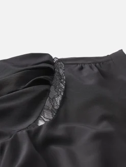 Women FRAME Lace Shoulder Inset Blouse in