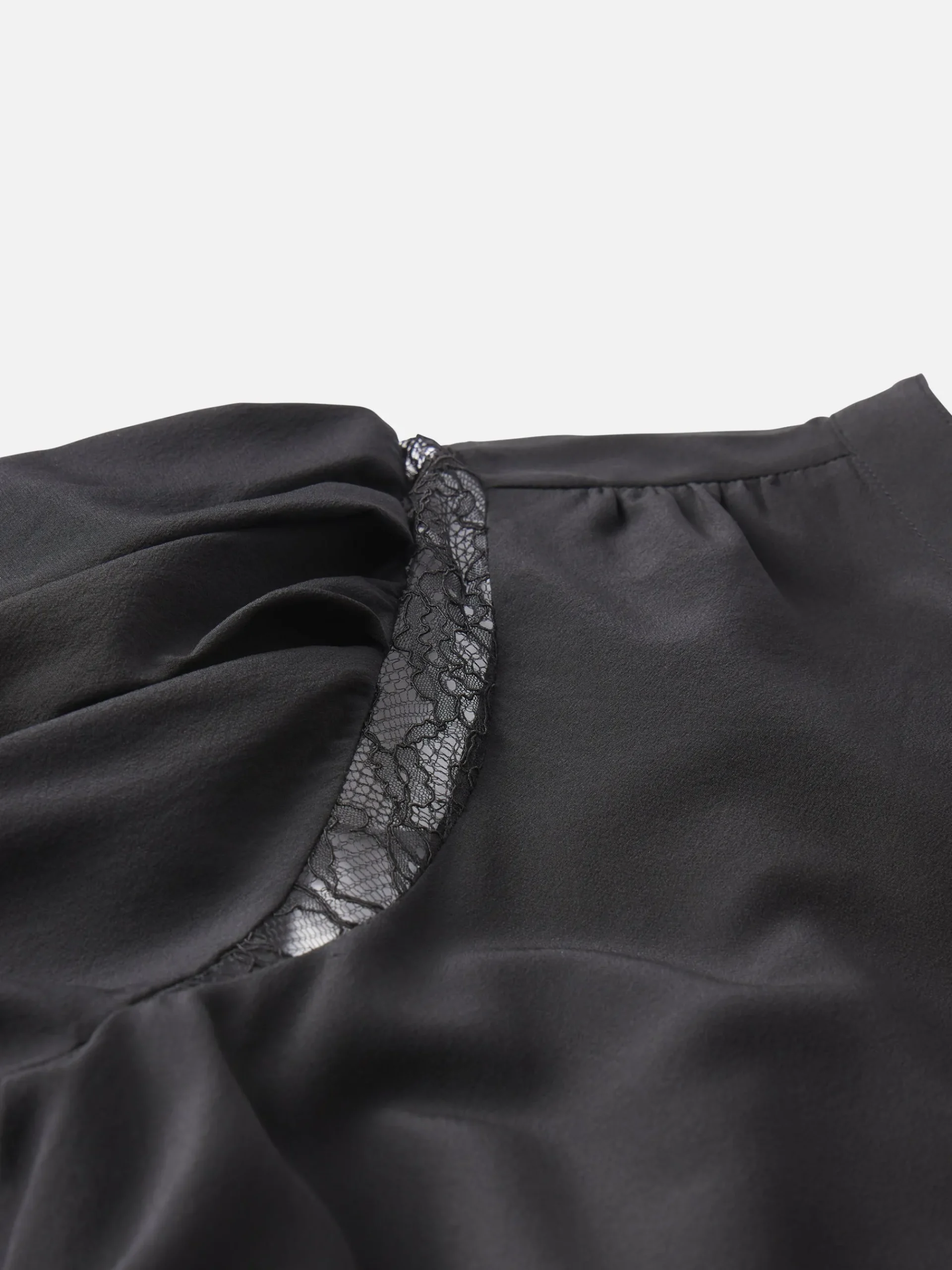 Women FRAME Lace Shoulder Inset Blouse in