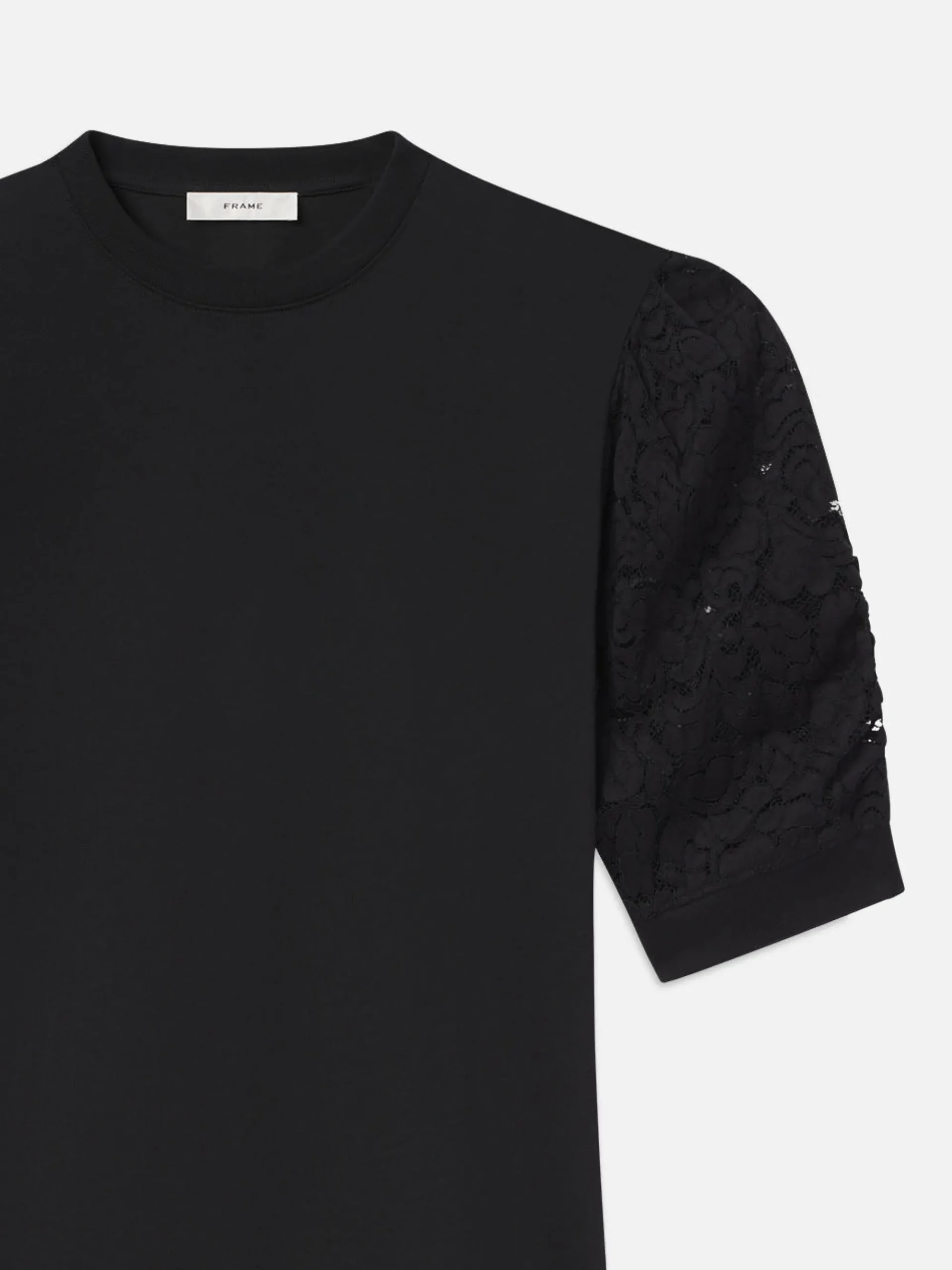 Women FRAME Lace Sleeve Frankie Tee in