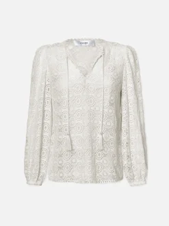 Women FRAME Lace Tassel Popover in