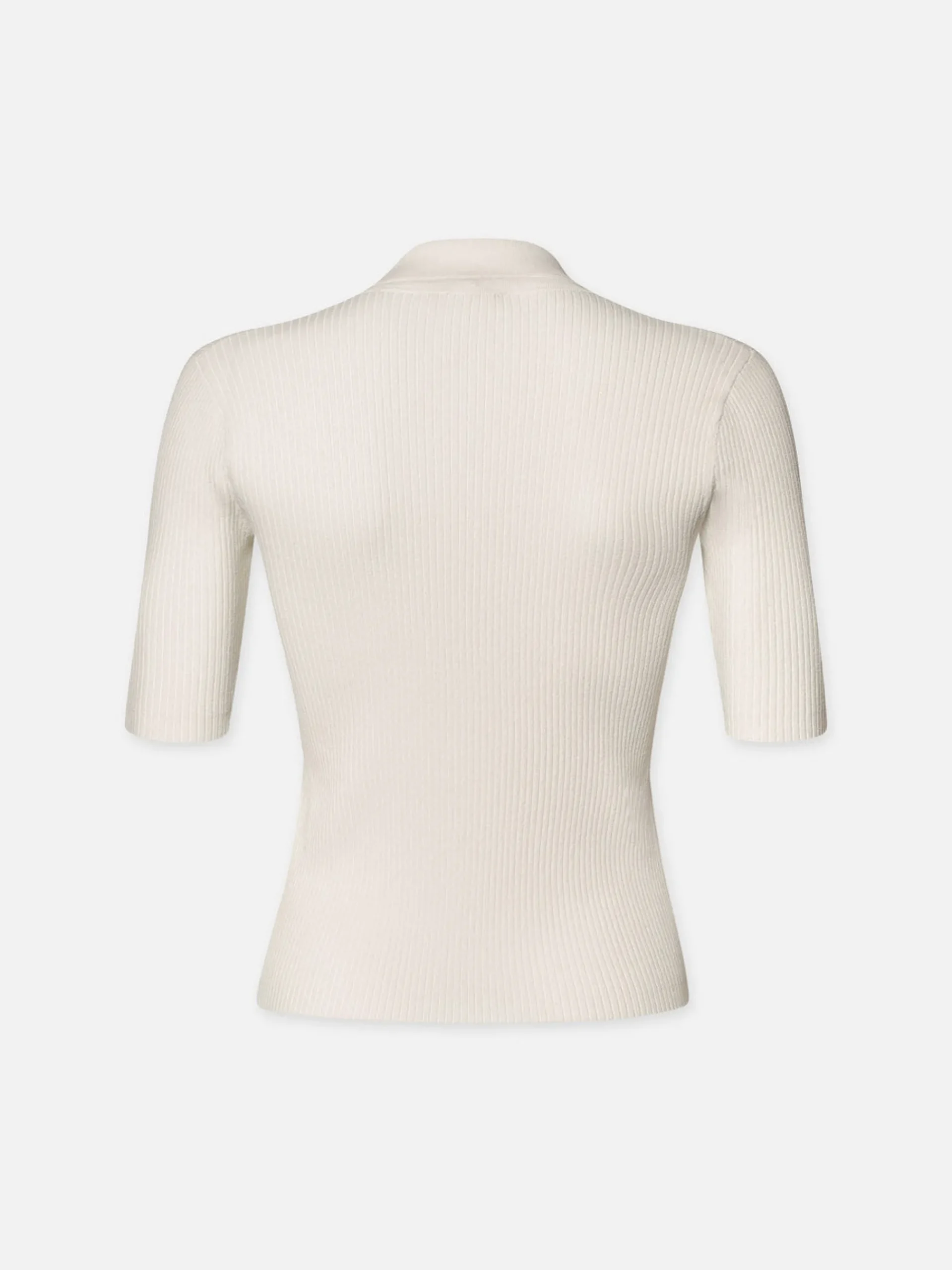 Women FRAME Lace Up Sweater Polo in Off White