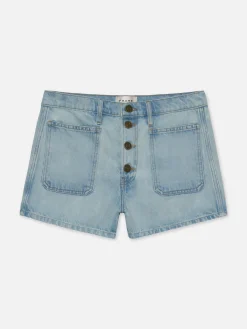 Women FRAME Le Bardot Exposed Button Short in