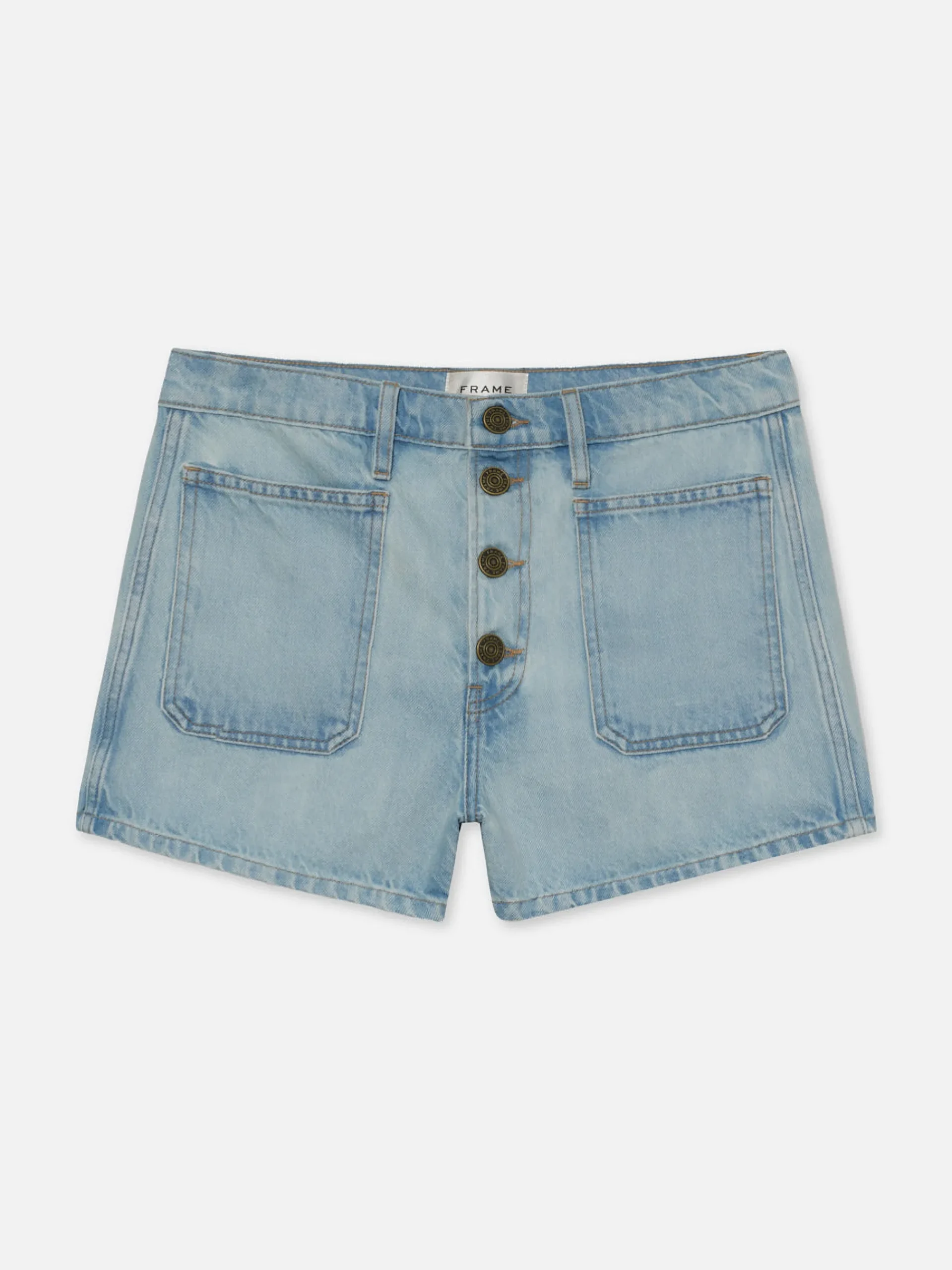 Women FRAME Le Bardot Exposed Button Short in