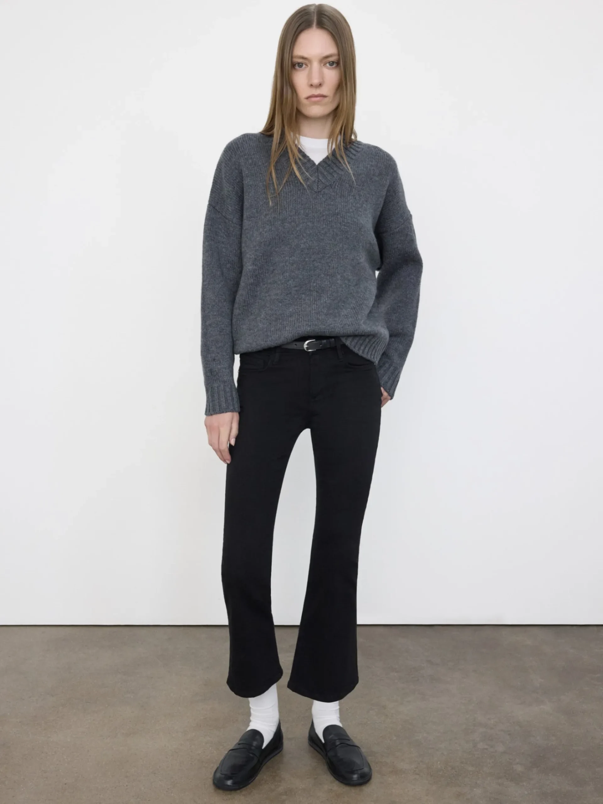 Women FRAME Le Crop Mini Boot in Film Noir