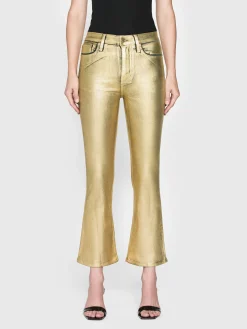 Women FRAME Le Crop Mini Boot in Gold Chrome