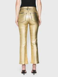 Women FRAME Le Crop Mini Boot in Gold Chrome