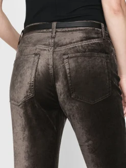 Women FRAME Le Crop Mini Boot Velvet in Comet Velvet