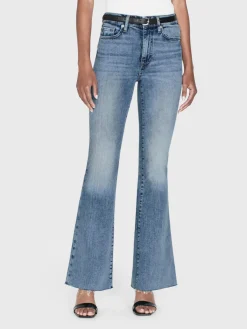 Women FRAME Le Easy Flare Raw Fray in