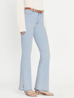 Women FRAME Le Easy Flare Released Fray Side Slit in