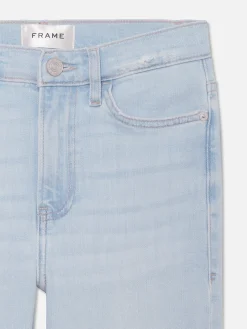 Women FRAME Le Easy Flare Released Fray Side Slit in