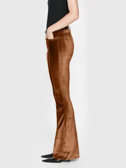 Women FRAME Le High Flare Velvet in Bronze Velvet