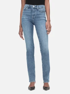 Women FRAME Le High Straight Long in Daphne Blue