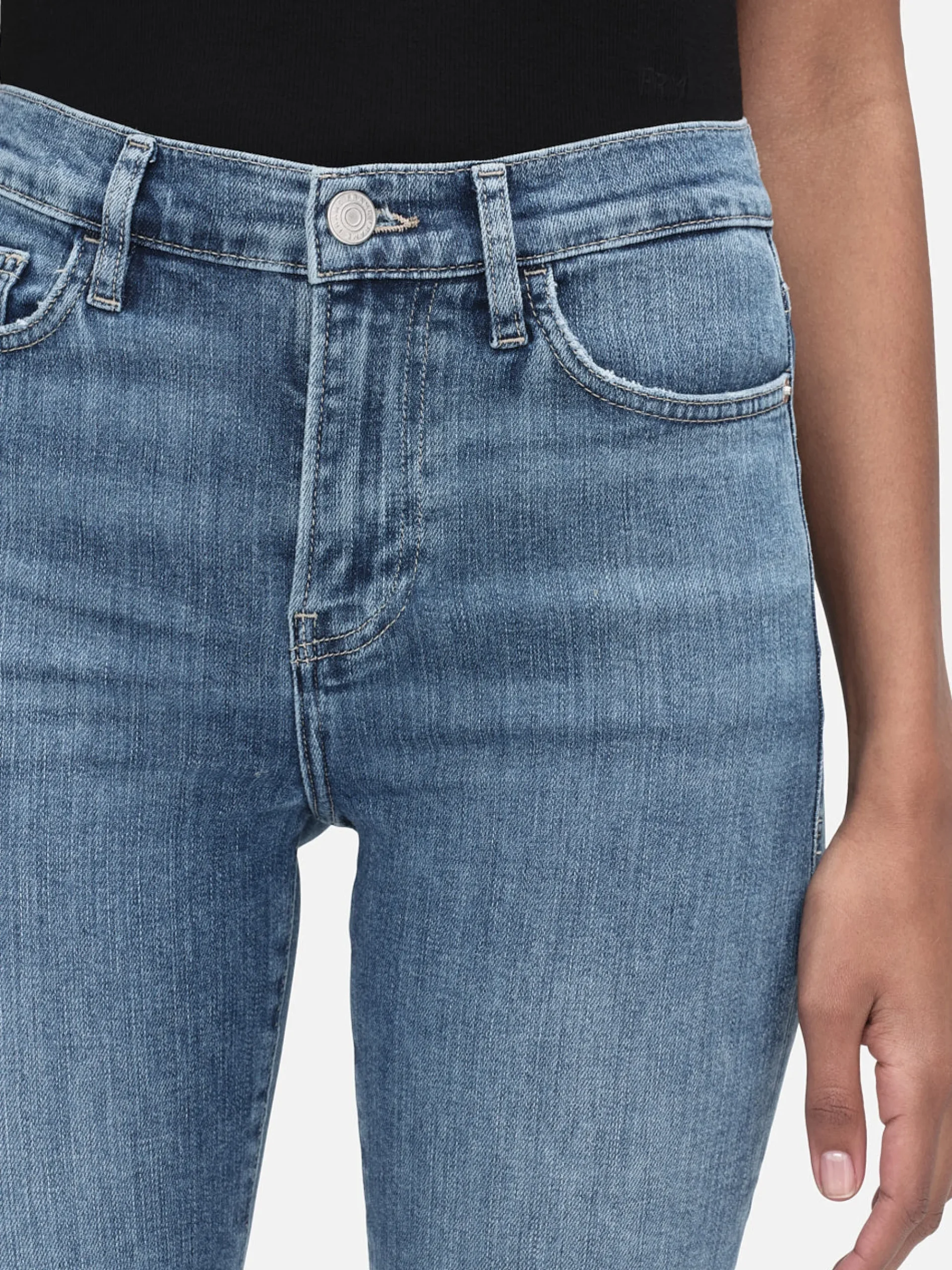 Women FRAME Le High Straight Long in Daphne Blue