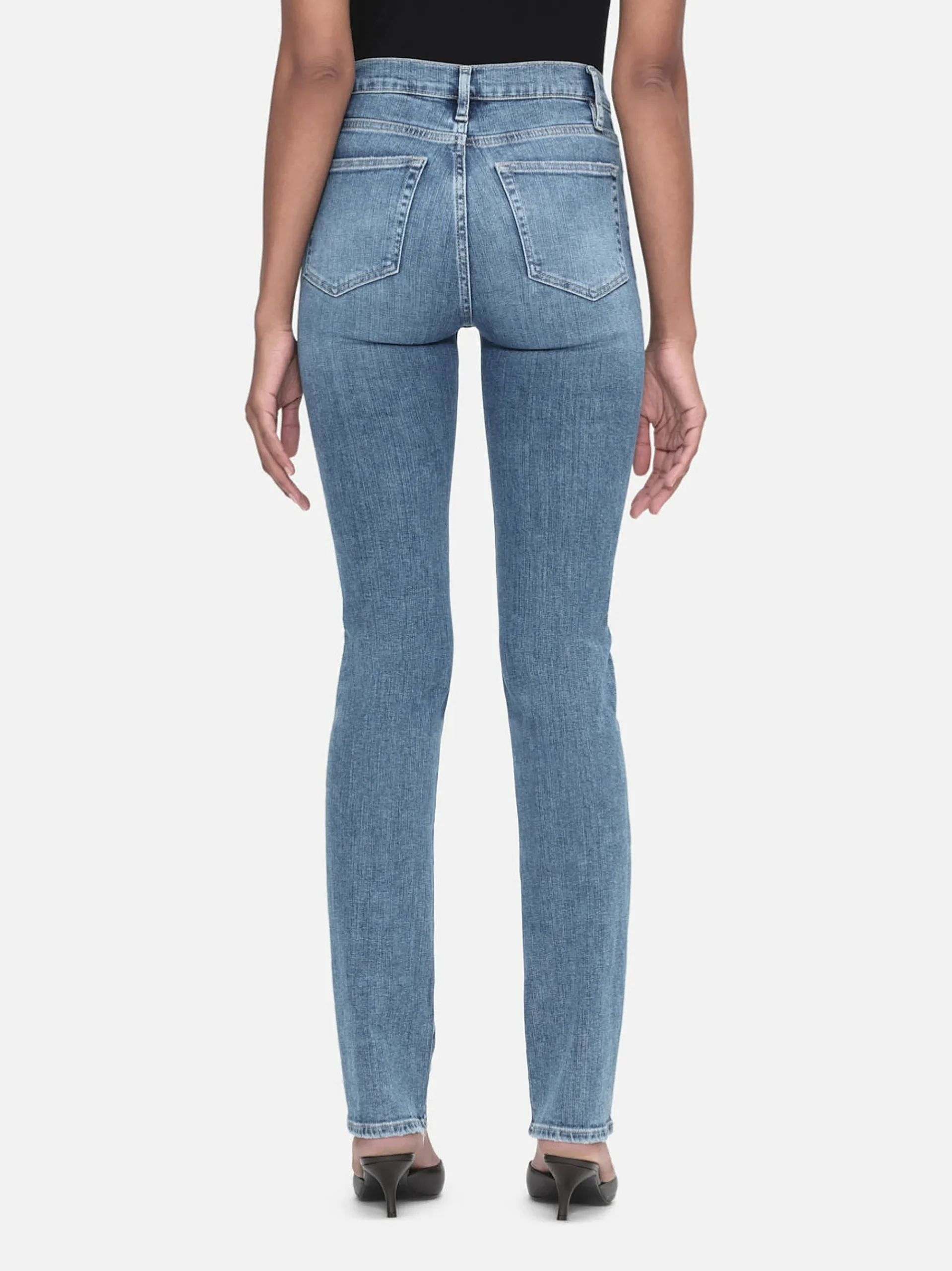 Women FRAME Le High Straight Long in Daphne Blue