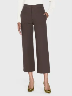 Women FRAME Le Jane Crop Trouser in Chocolate Brown