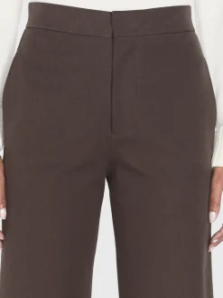 Women FRAME Le Jane Crop Trouser in Chocolate Brown