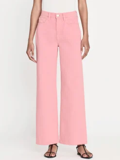 Women FRAME Le Jane Wide Crop in Washed Dusty Pink