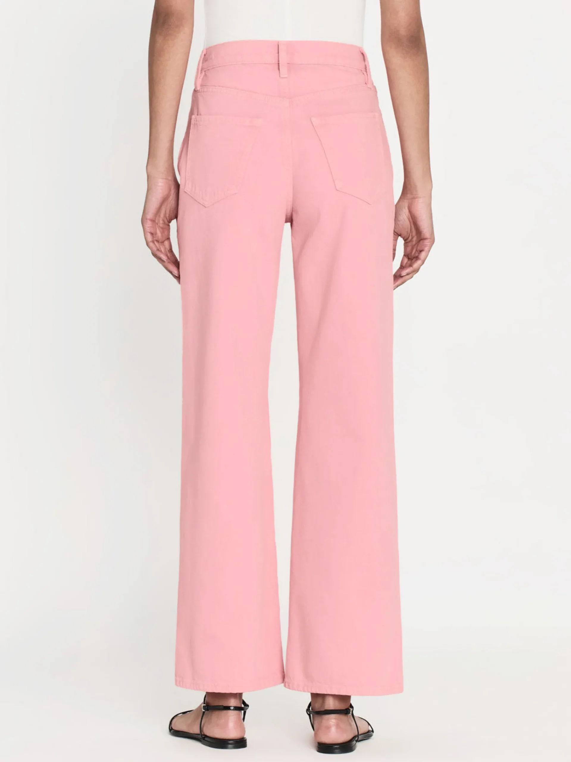 Women FRAME Le Jane Wide Crop in Washed Dusty Pink