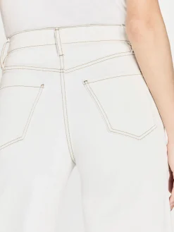 Women FRAME Le Jane Wide Crop Raw Fray in Au Natural Clean