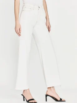 Women FRAME Le Jane Wide Crop Raw Fray in Au Natural Clean