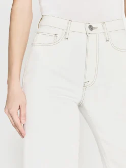 Women FRAME Le Jane Wide Crop Raw Fray in Au Natural Clean