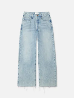 Women FRAME Le Low Baggy Wide Leg in Fizz Indigo