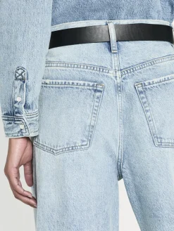 Women FRAME Le Low Baggy Wide Leg in Fizz Indigo