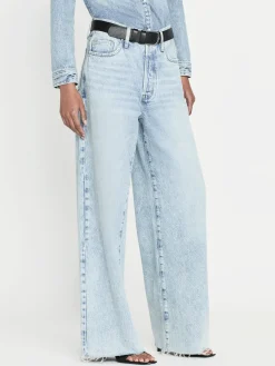 Women FRAME Le Low Baggy Wide Leg in Fizz Indigo