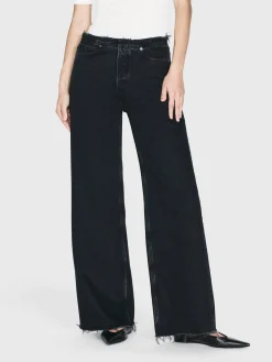 Women FRAME Le Low Baggy Wide Leg Cut Off in