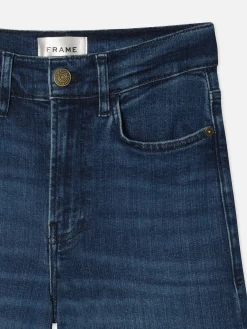 Women FRAME Le Palazzo Crop Raw Fray in