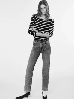 Women FRAME Le Sleek Straight in Rowley Raw Fray