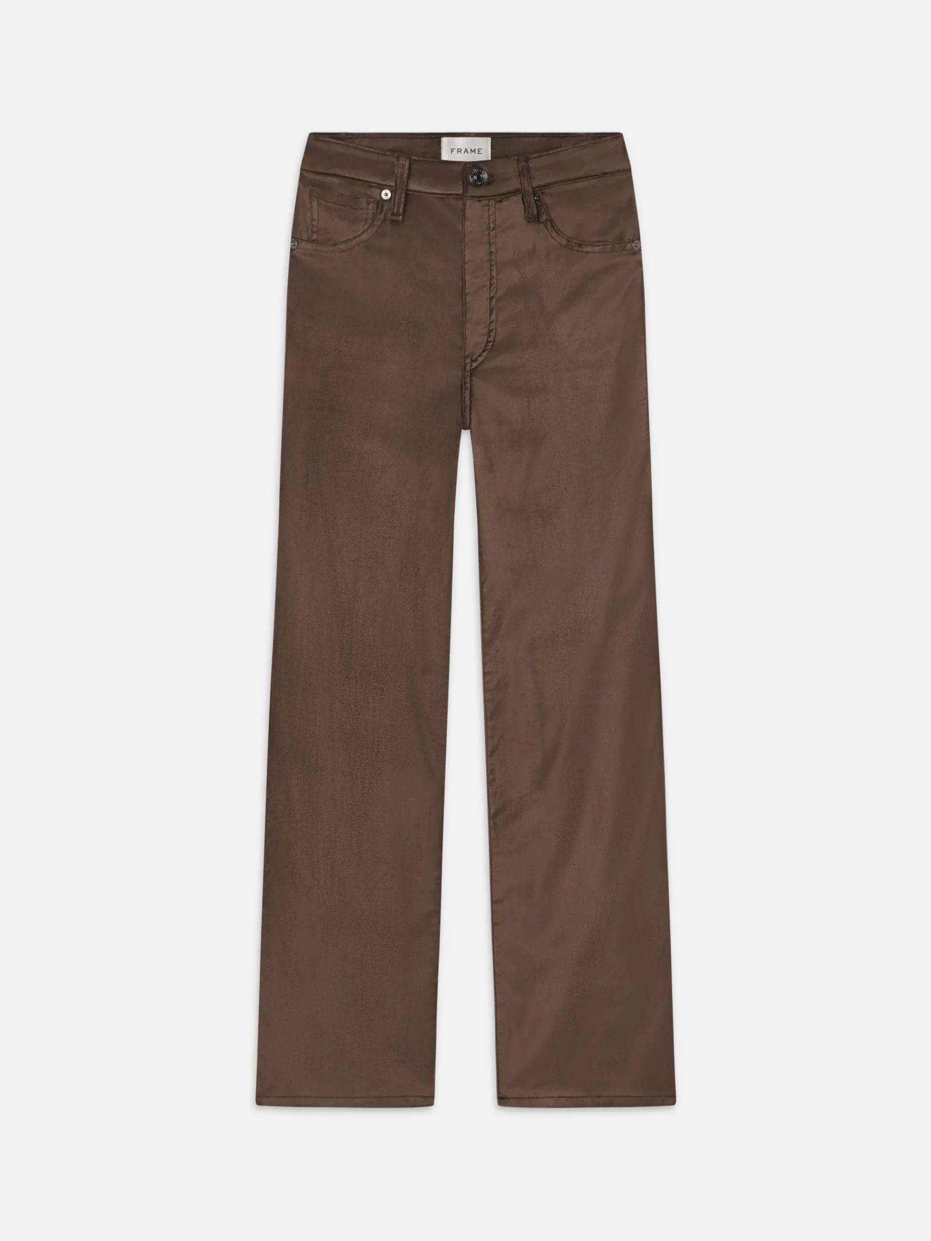 Women FRAME Le Sleek Straight Velveteen in Peppercorn Velvet