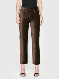 Women FRAME Le Sleek Straight Velveteen in Peppercorn Velvet