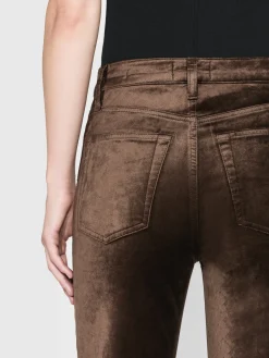 Women FRAME Le Sleek Straight Velveteen in Peppercorn Velvet