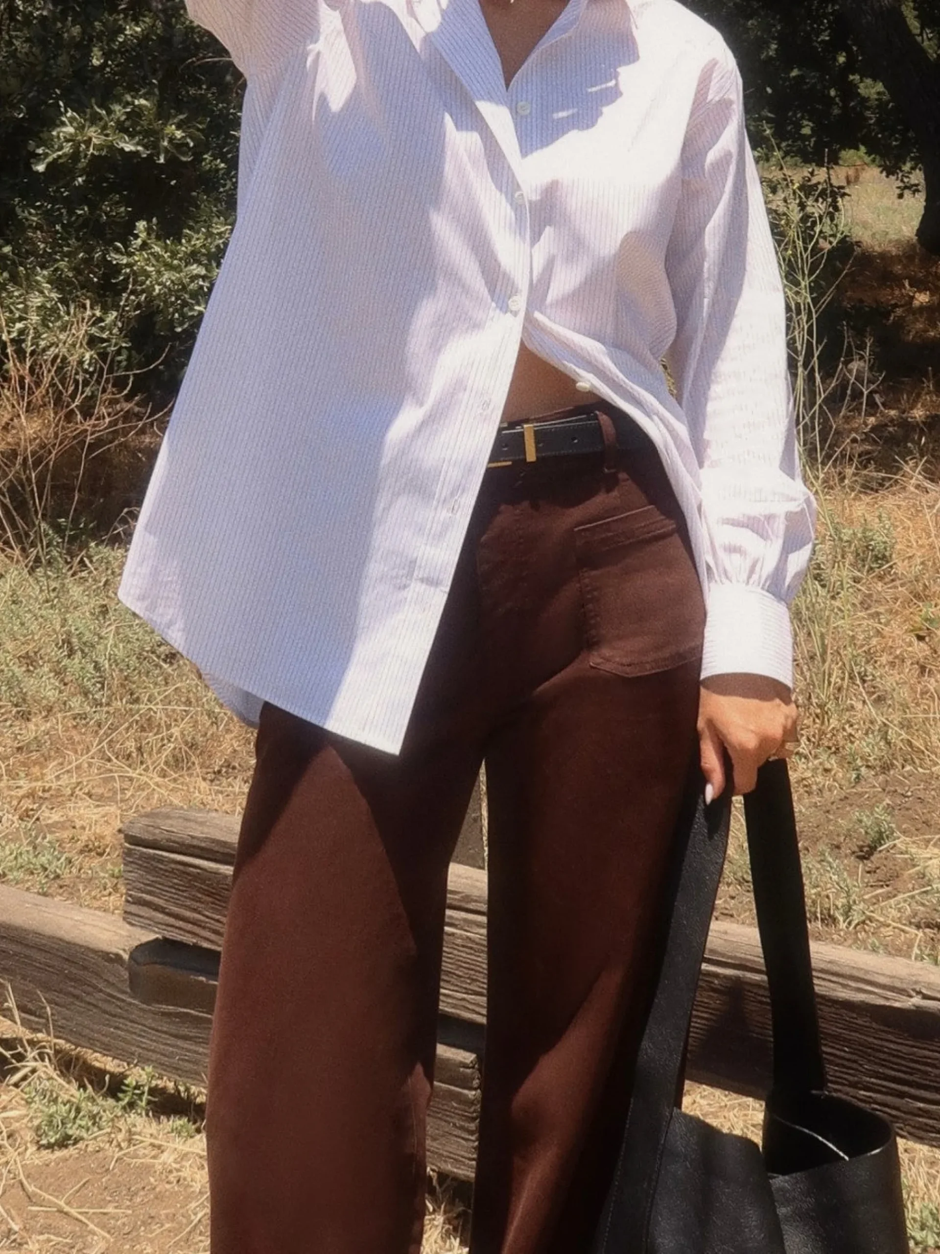 Women FRAME Le Slim Palazzo Bardot Pocket in