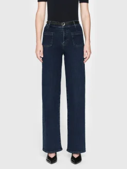 Women FRAME Le Slim Palazzo Bardot Pocket in