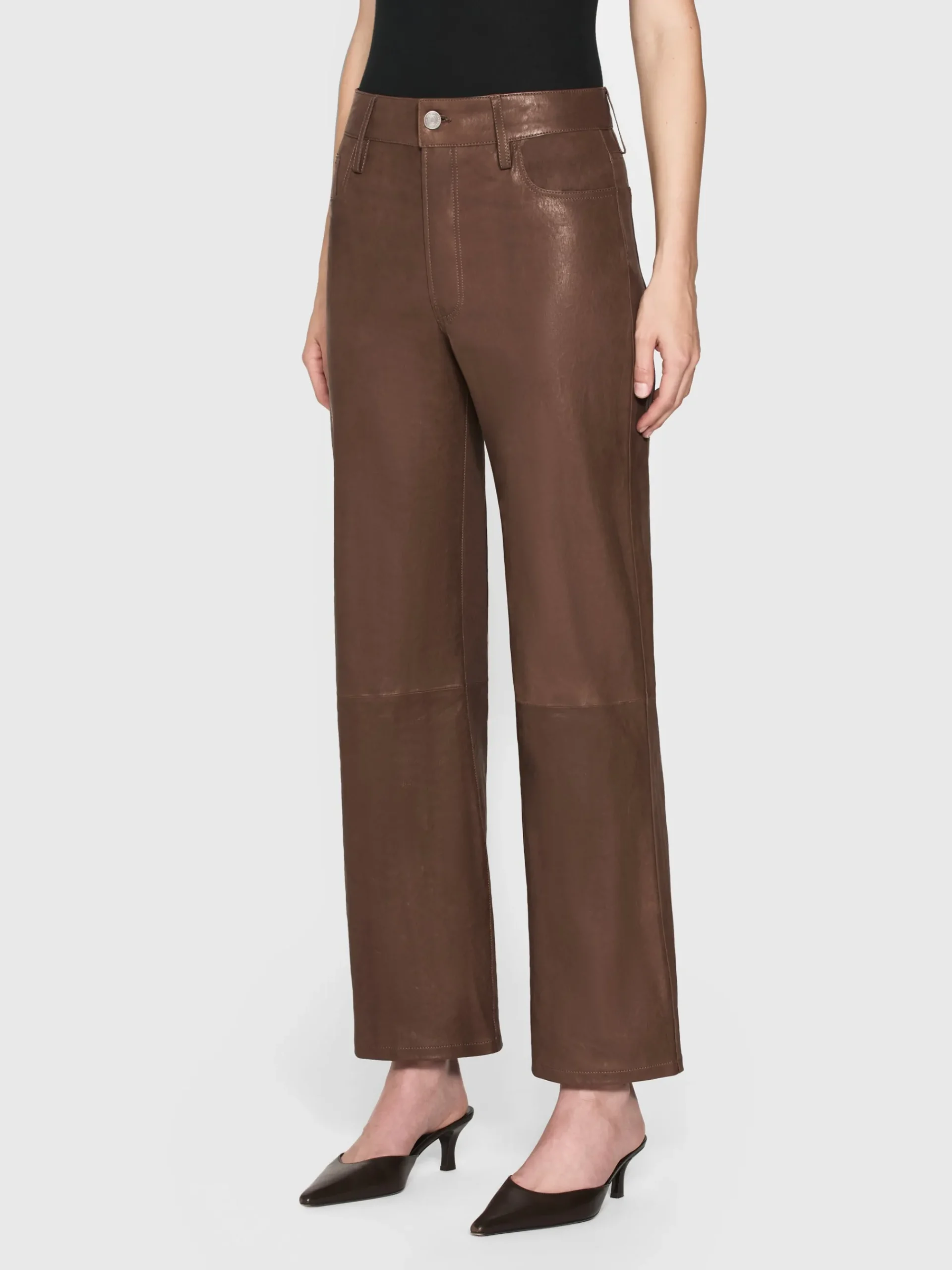 Women FRAME Le Slim Palazzo Leather in