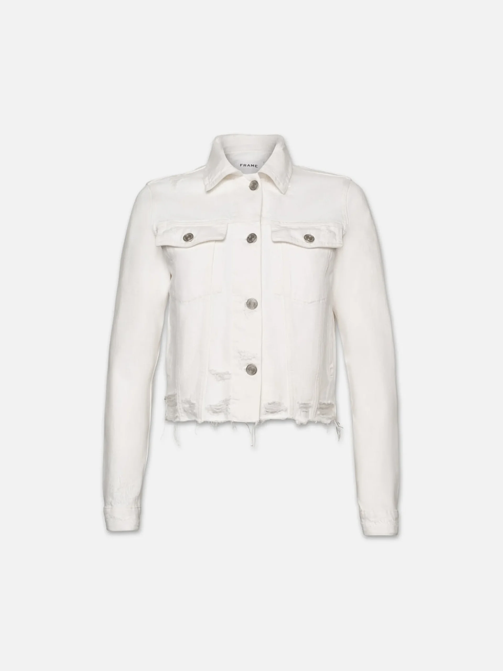 Women FRAME Le Vintage Jacket in White Rips