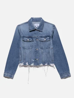 Women FRAME Le Vintage Jacket Raw Hem in Rossum Rips