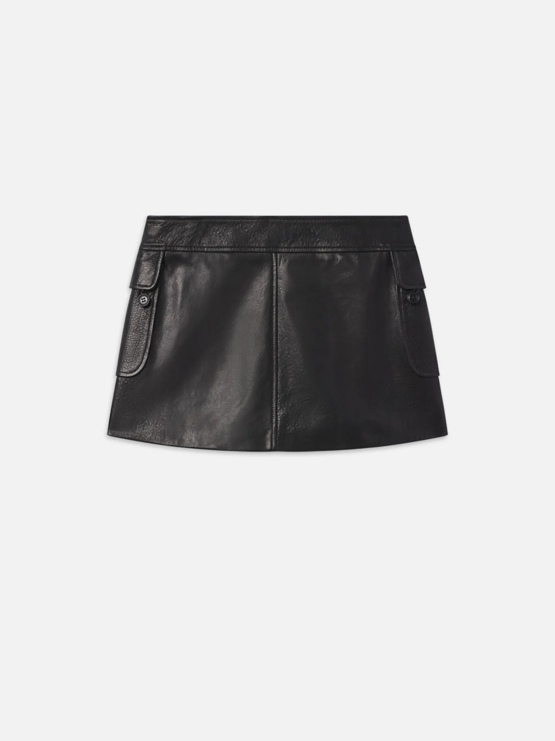 Women FRAME Leather Cargo Mini Skirt in