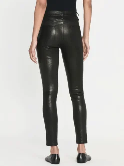 Women FRAME Leather Le High Skinny in Washed Black