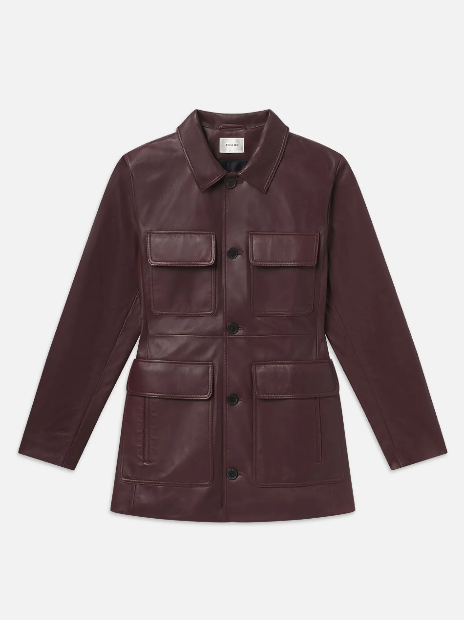 Women FRAME Leather Safari Jacket in