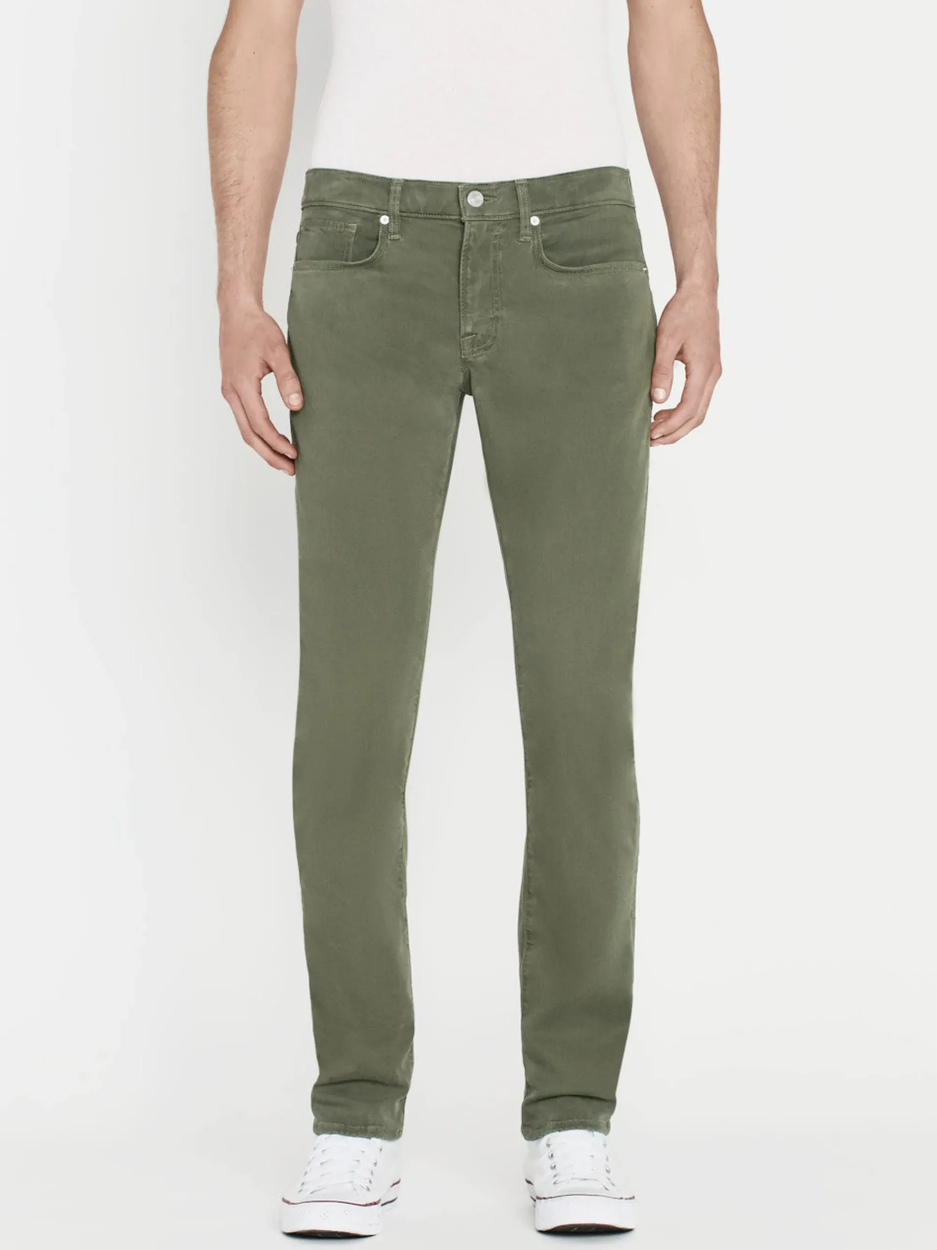 FRAME L'Homme Slim Brushed Twill in Washed Military