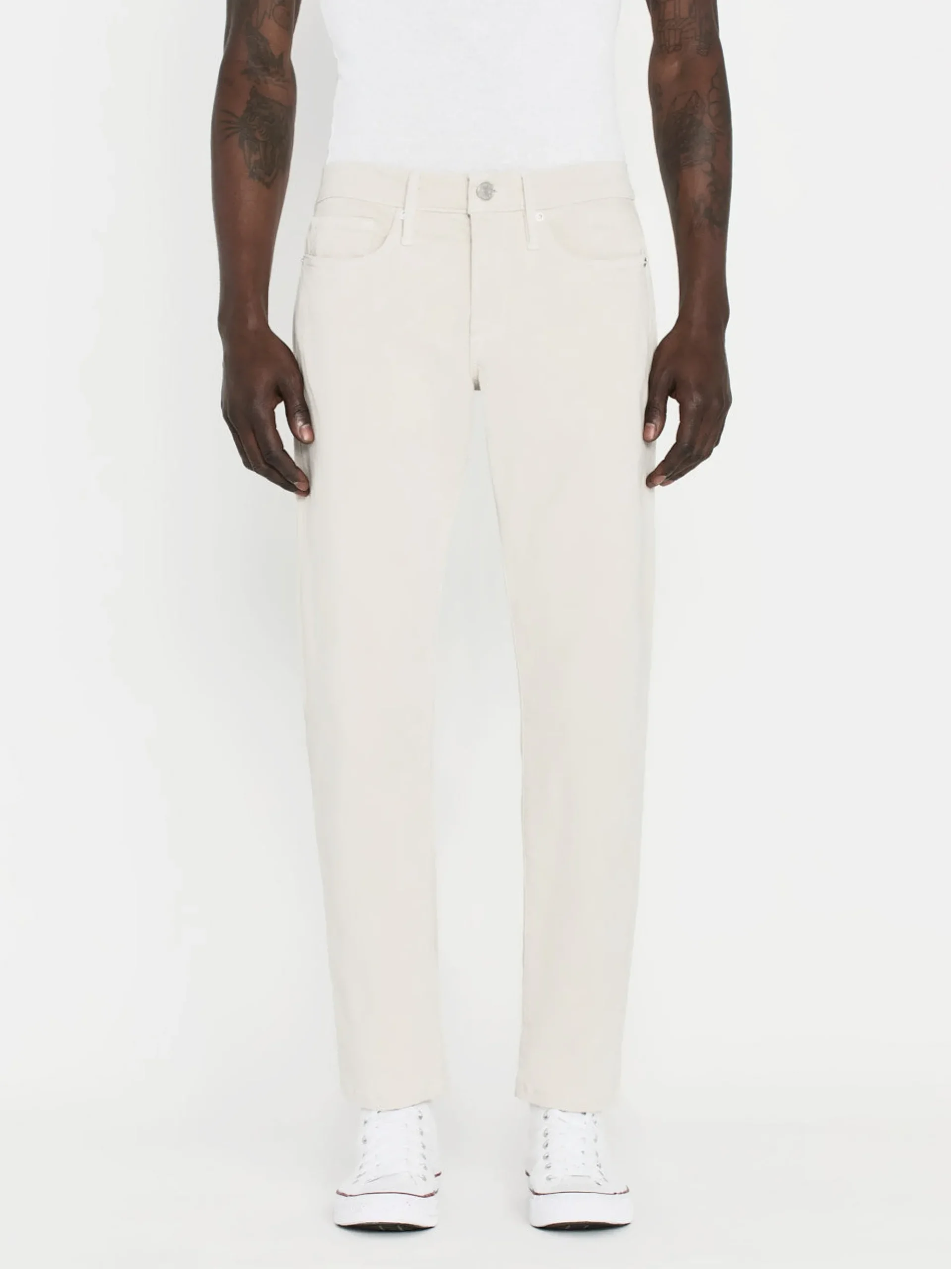 FRAME L'Homme Slim Brushed Twill in Milk Beige