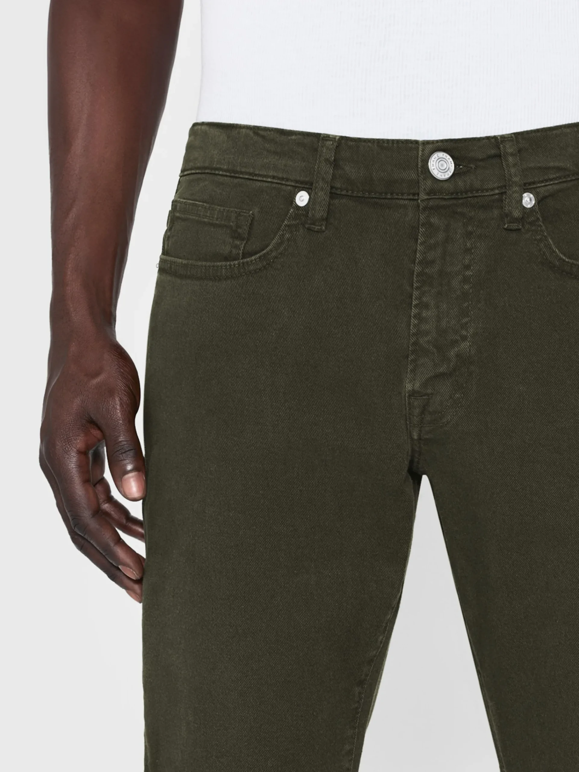 FRAME L'Homme Slim Twill in Garage Moss Green