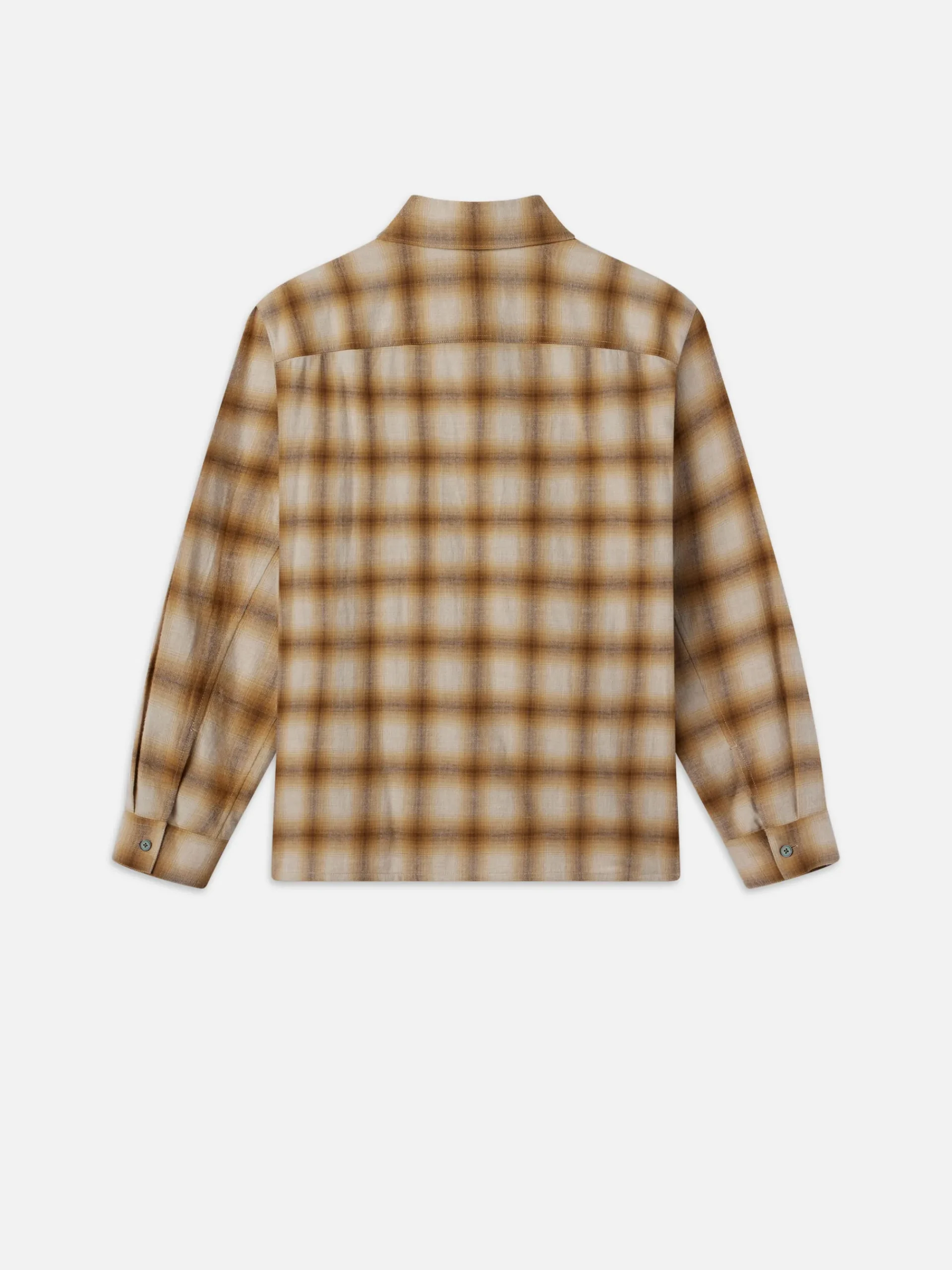 FRAME Light Weight Plaid Shirt in Tan Plaid